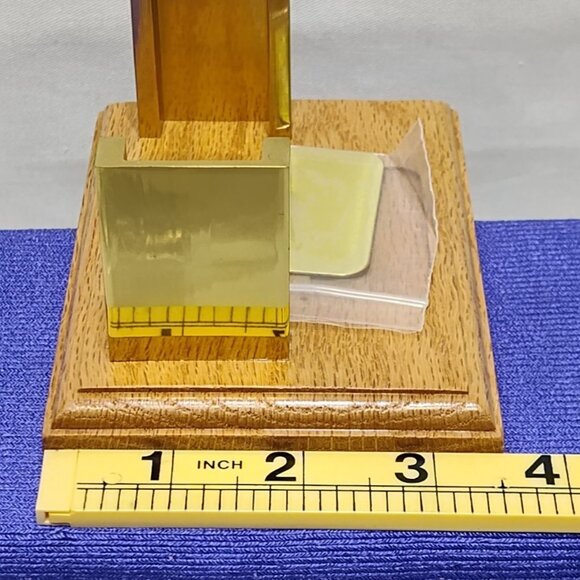 Olee Oak & Brass Business Card Holder Presentation Stand Display With Brass Name - Picture 11 of 11